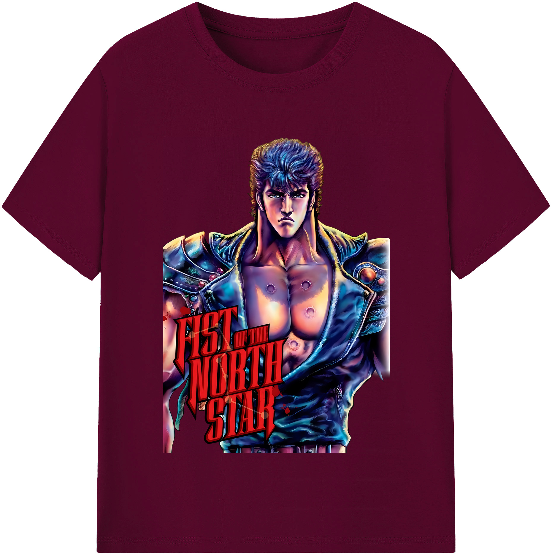 （画像用） 北斗の拳 Fist of the North Star レディースカジュアルプリントTシャツ（綿100％）